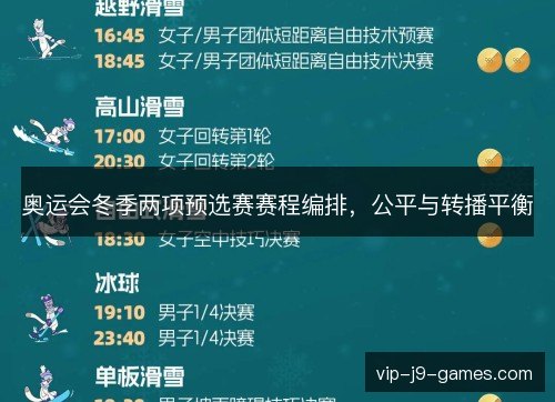 奥运会冬季两项预选赛赛程编排，公平与转播平衡